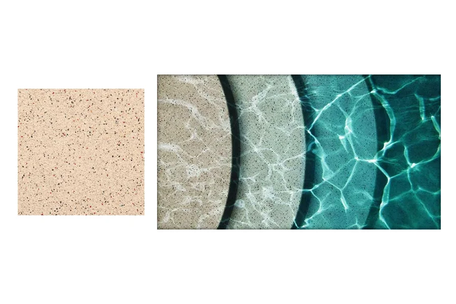 QuartzScapes Cappuccino manufacturer finish texture and water appearance from shallow to deep