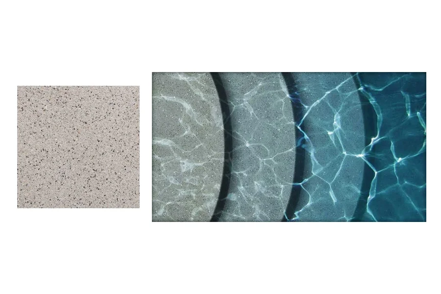 QuartzScapes French Gray manufacturer finish texture and water appearance from shallow to deep
