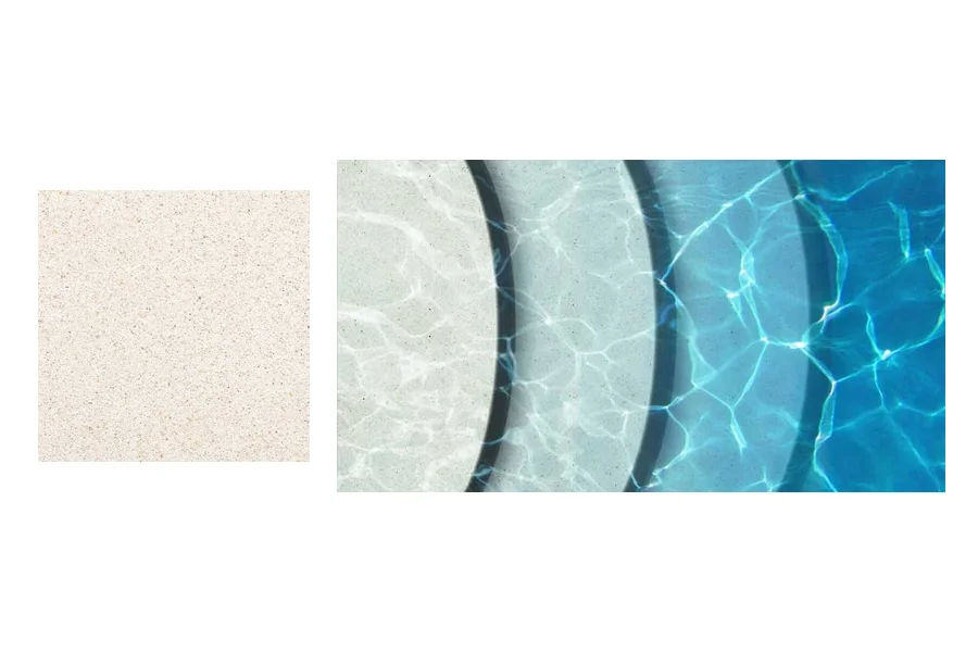 QuartzScapes Ivory manufacturer finish texture and water appearance from shallow to deep