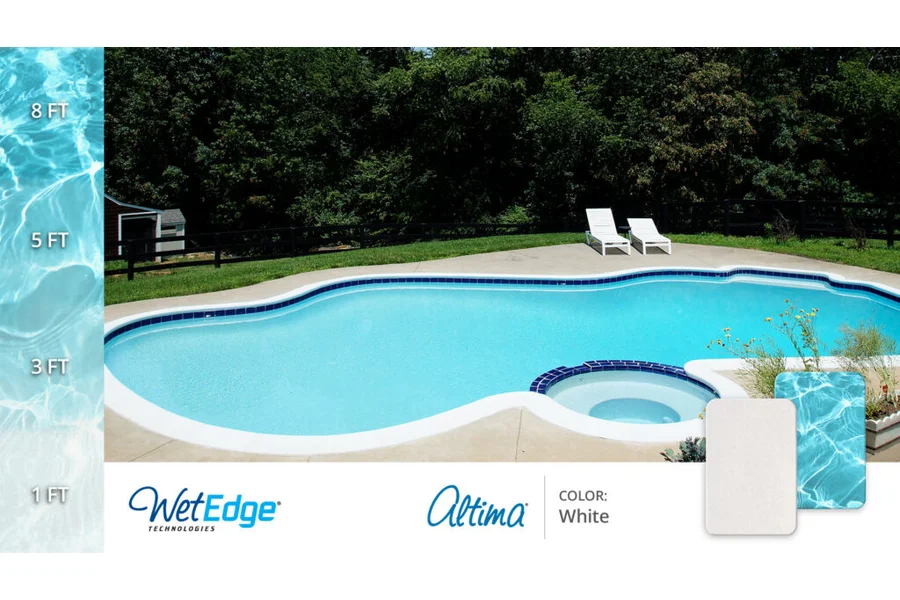 Wet Edge White manufacturer reference with finish texture and water color at different depths